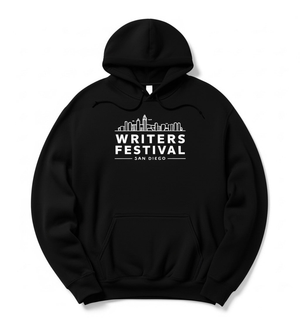 Midnight Writers Hoodie – Black with White Print